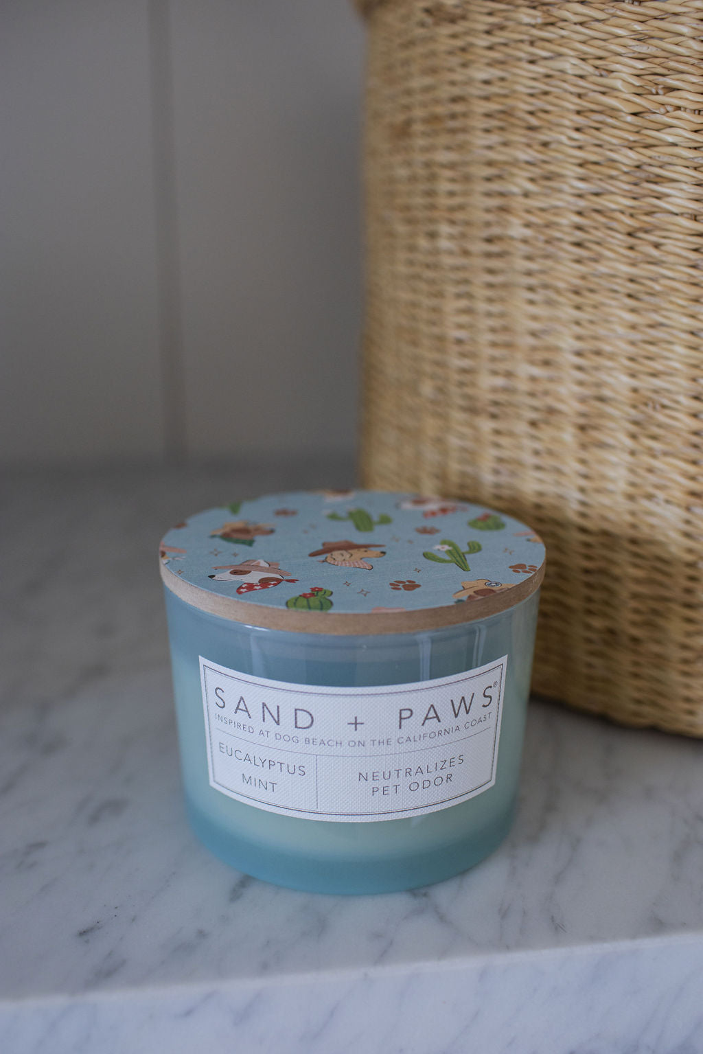 Sand + Paws Eucalyptus Mint 12 oz scented candle