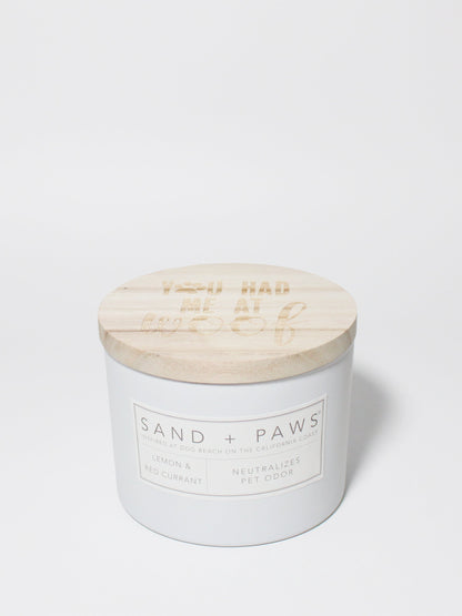 Sand + Paws Lemon & Red Currant 12 oz scented candle