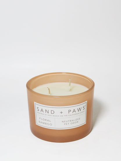 Sand + Paws Floral Bamboo 12 oz scented candle