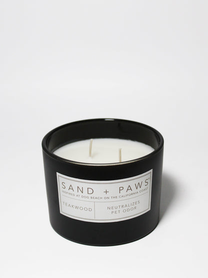 Sand + Paws Teakwood 12 oz scented candle