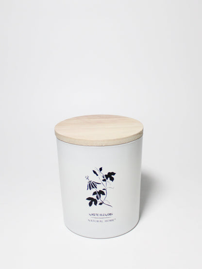 White Flowers Natural Home 11.5 oz scented candle