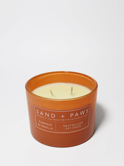 Sand + Paws Pumpkin & Vanilla 12 oz scented candle