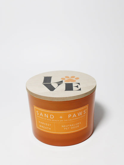 Sand + Paws Harvest Wreath 12 oz scented candle