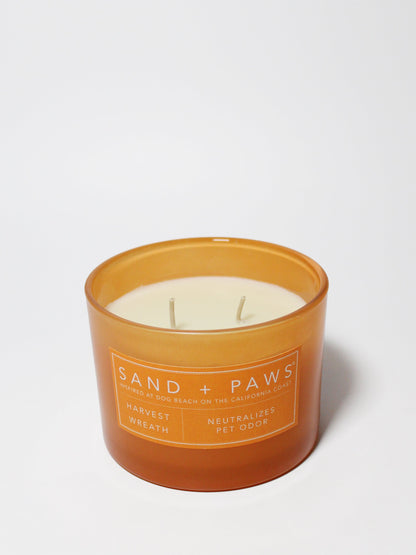 Sand + Paws Harvest Wreath 12 oz scented candle