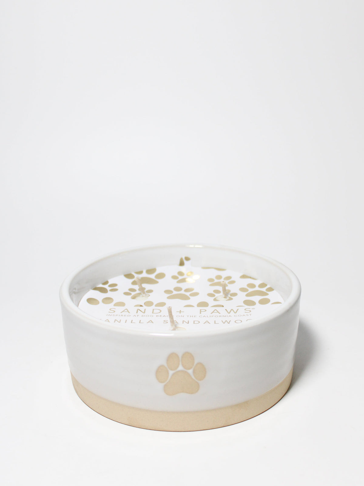 Sand + Paws Vanilla Sandalwood 12 oz scented candle
